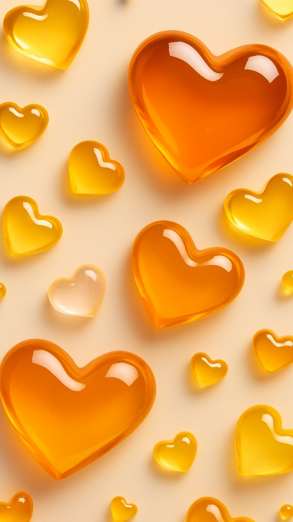Heart Wallpaper – orange glass