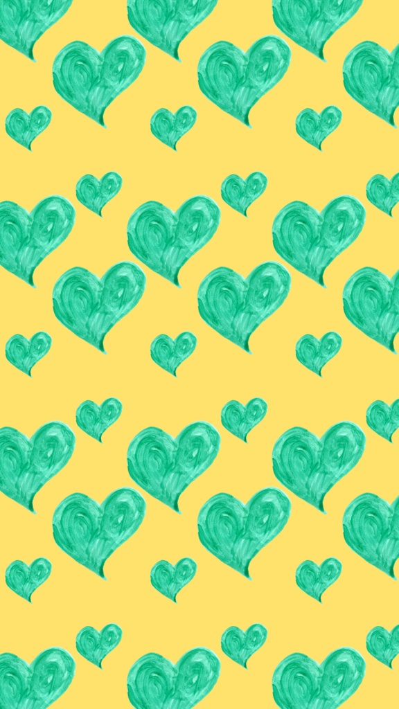 Heart Wallpaper – yellow and green