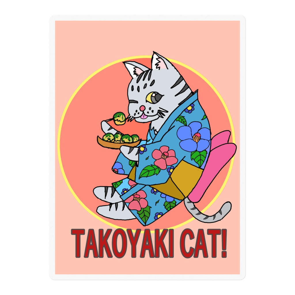 たこ焼き ネコ！　ステッカー