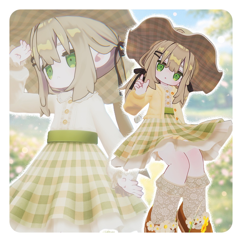 🌸SALE🌸【VRChat衣装】ひだまりピクニック【キプフェル/まめふれんず対応】