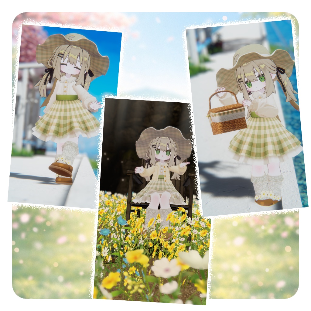 🌸SALE🌸【VRChat衣装】ひだまりピクニック【キプフェル/まめふれんず対応】