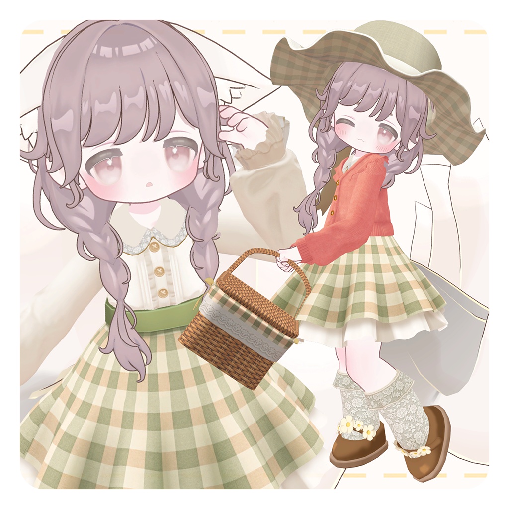 🌸SALE🌸【VRChat衣装】ひだまりピクニック【キプフェル/まめふれんず対応】