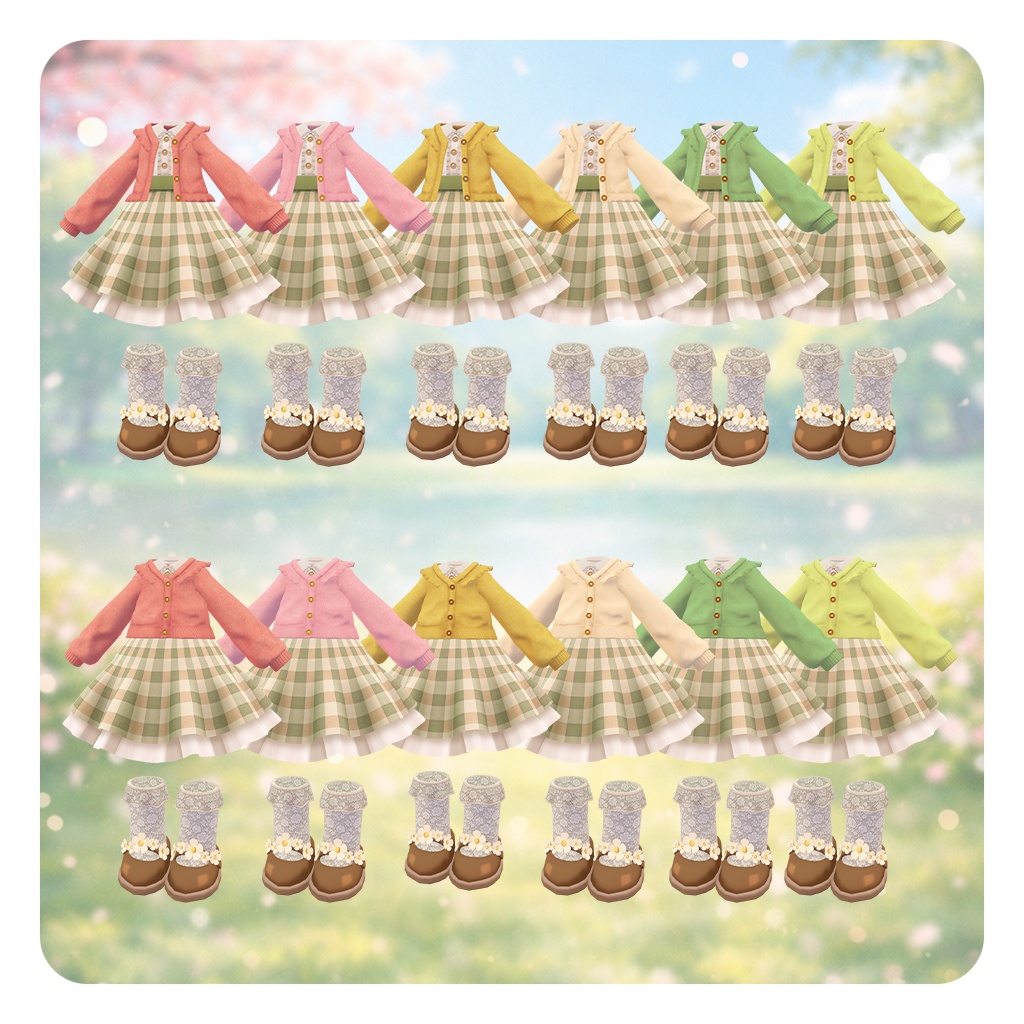 🌸SALE🌸【VRChat衣装】ひだまりピクニック【キプフェル/まめふれんず対応】