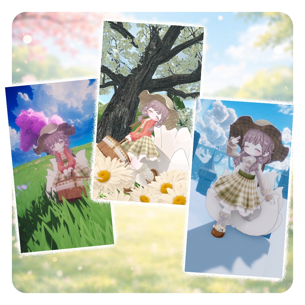 🌸SALE🌸【VRChat衣装】ひだまりピクニック【キプフェル/まめふれんず対応】
