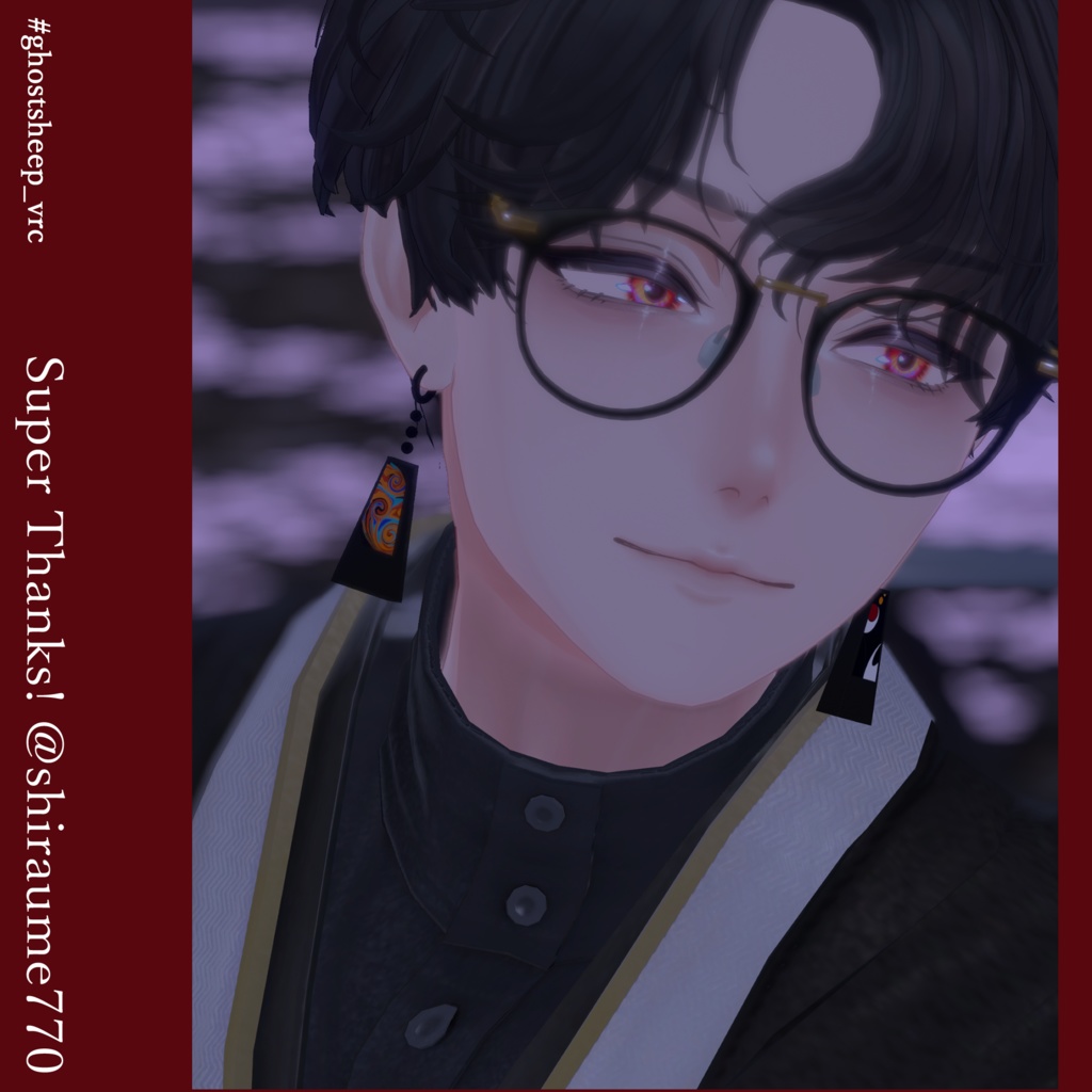 【VRC想定イヤリング】黒妙-kurotae-【11アバター対応】