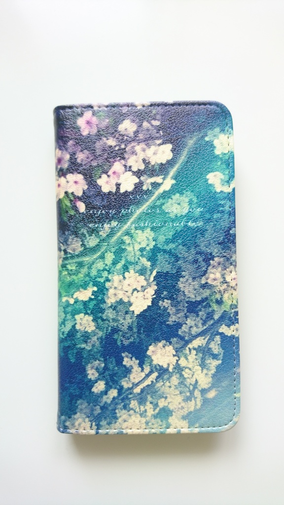 Book type Smartphone Case -midnight flower.- *No-Belt type