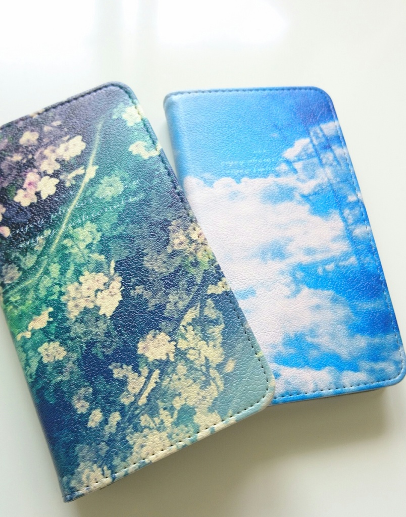 Book type Smartphone Case -midnight flower.- *No-Belt type