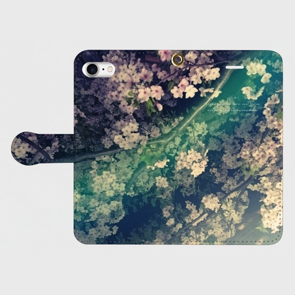 Book type Smartphone Case -midnight flower-