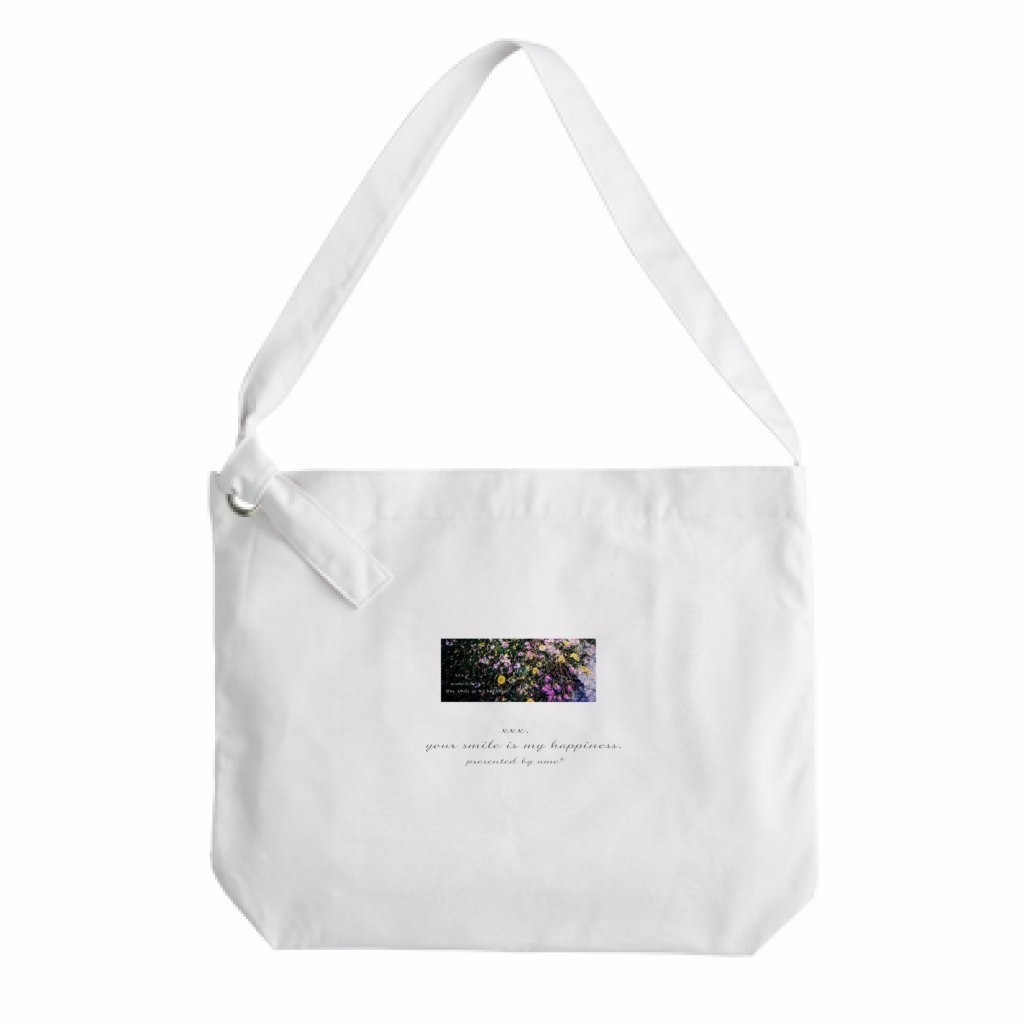 Big ring shoulder bag  -spray flower.-