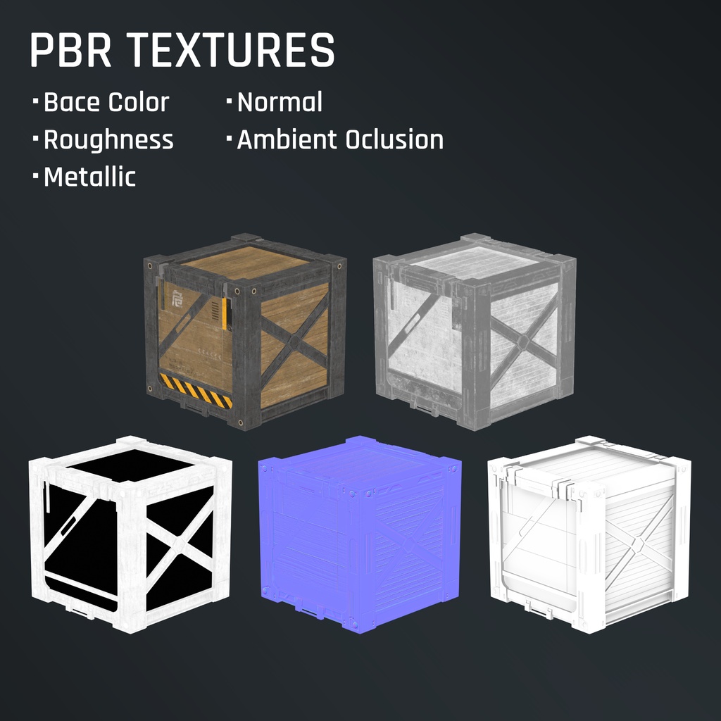 Reinforced Crate|補強木箱|PBR 3Dアセット