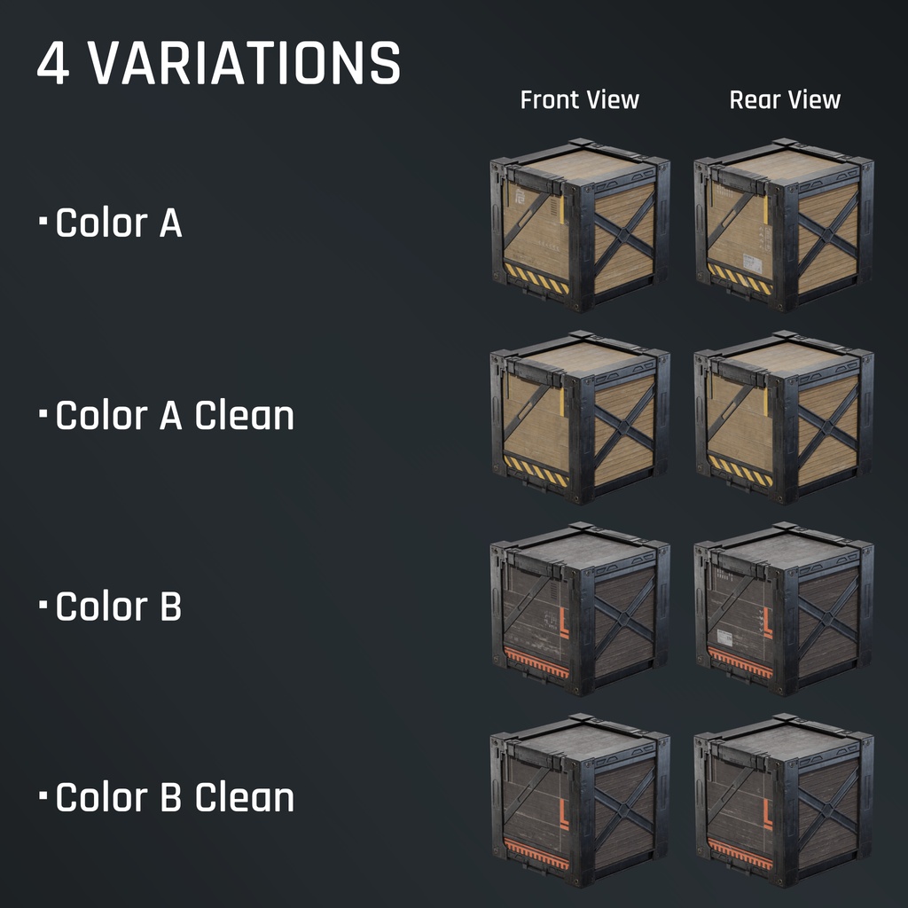 Reinforced Crate|補強木箱|PBR 3Dアセット