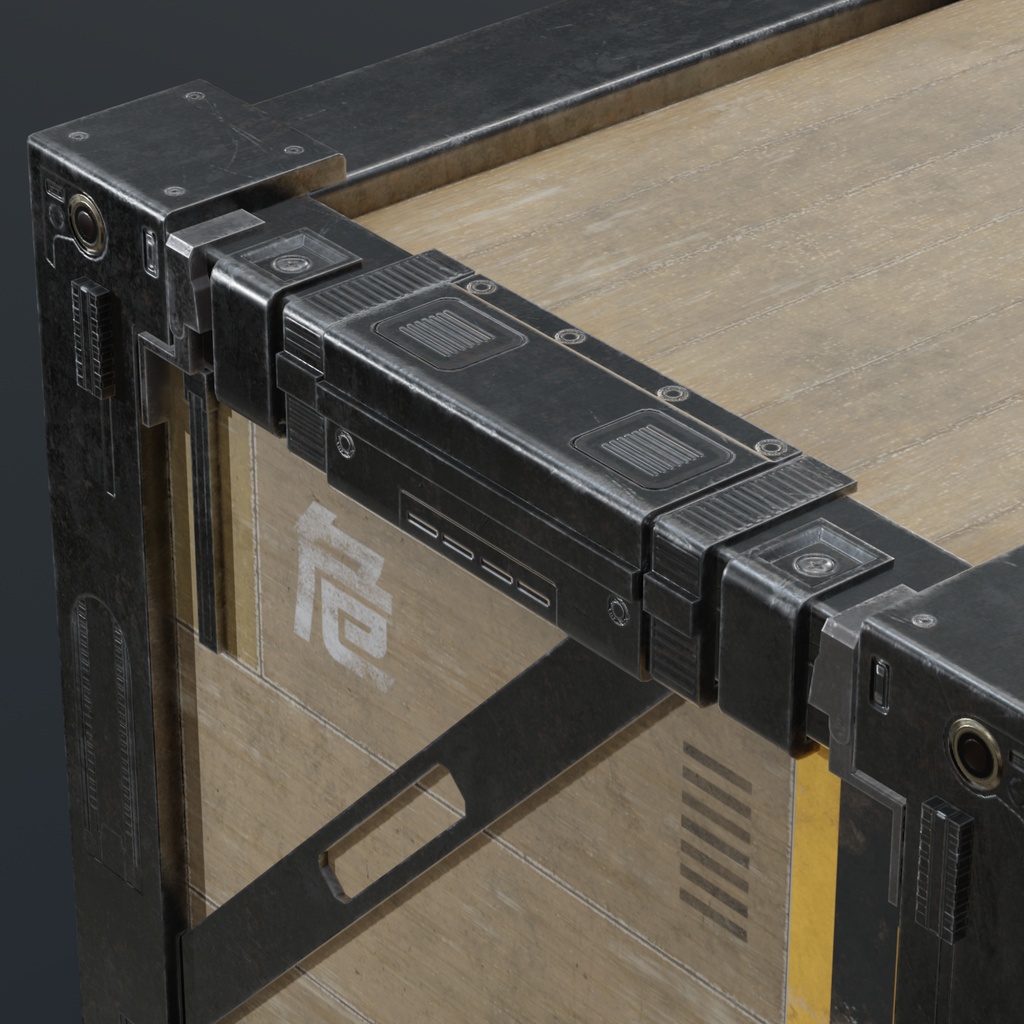 Reinforced Crate|補強木箱|PBR 3Dアセット