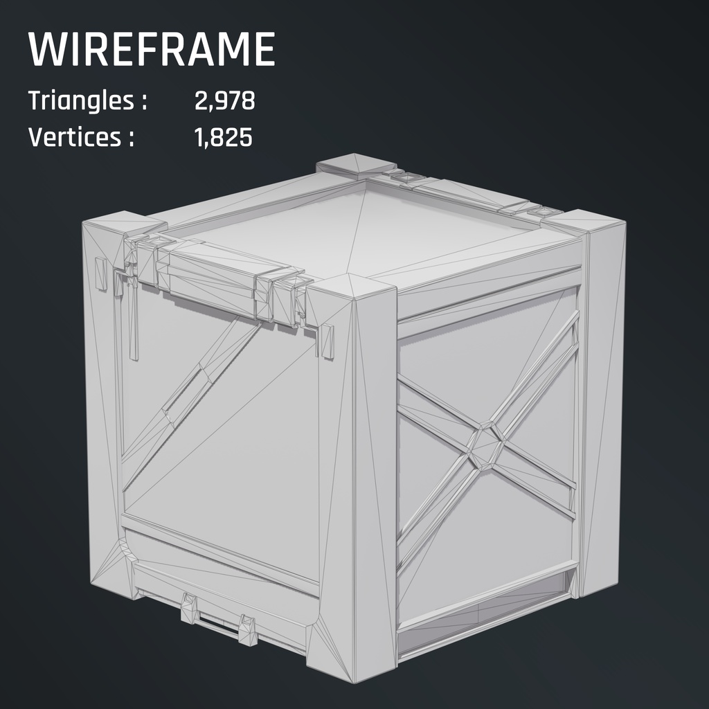 Reinforced Crate|補強木箱|PBR 3Dアセット