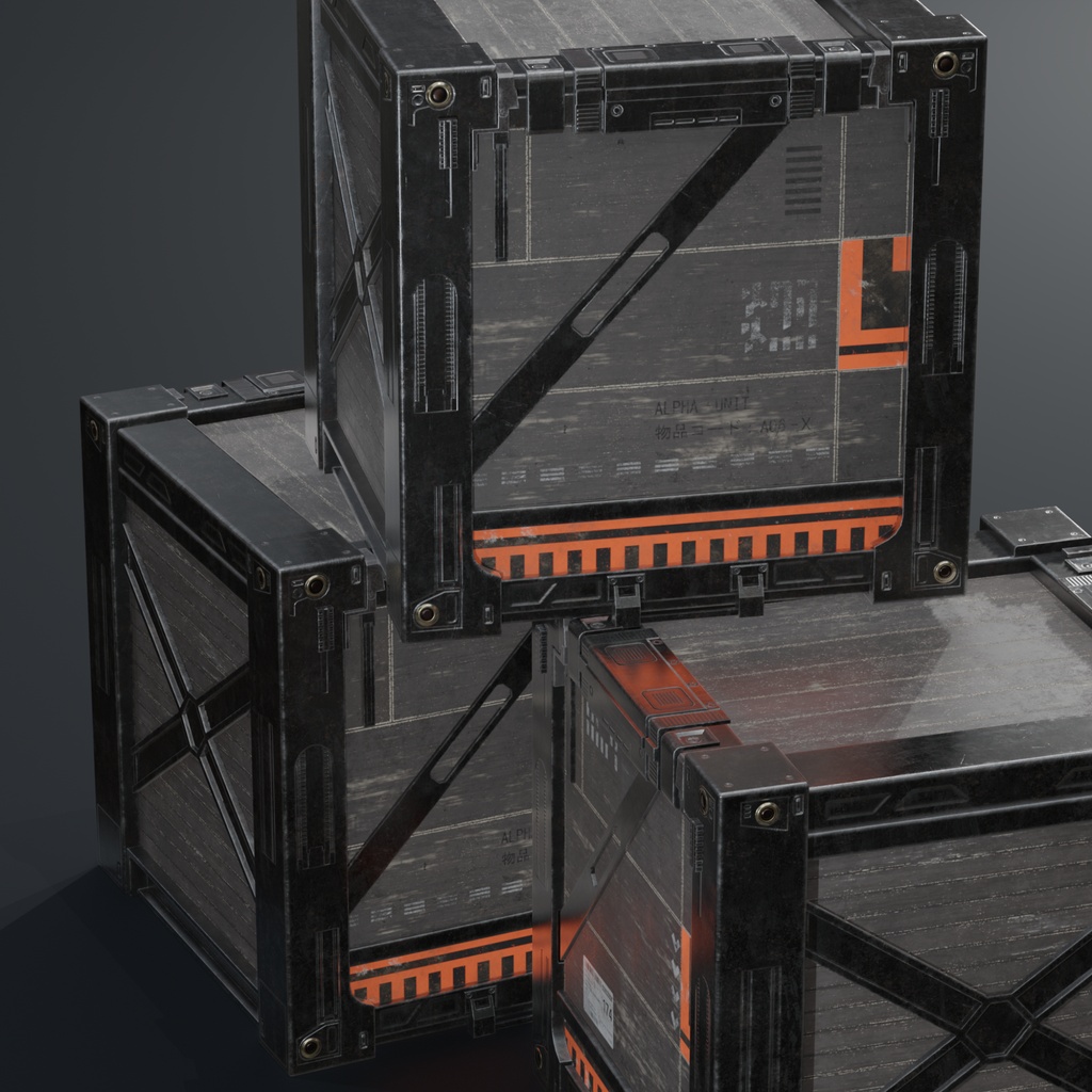 Reinforced Crate|補強木箱|PBR 3Dアセット