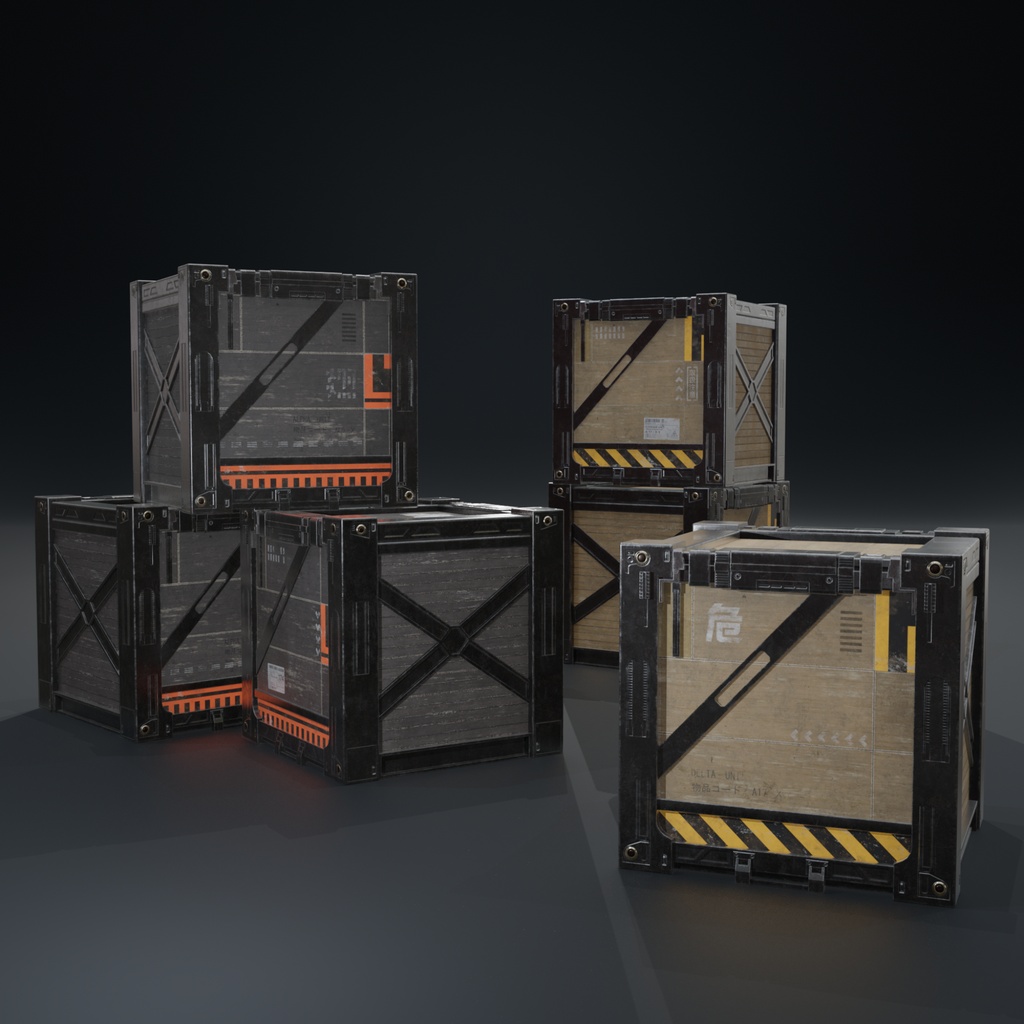 Reinforced Crate|補強木箱|PBR 3Dアセット