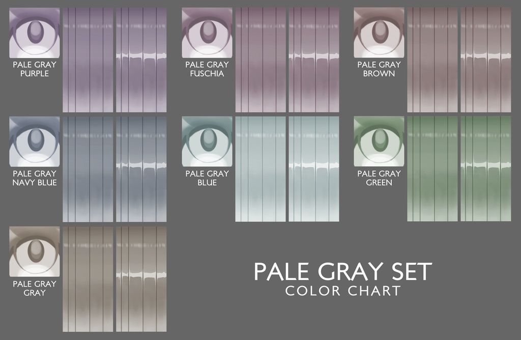 Vroid Hair colors with highlights and without and Eyes texture package