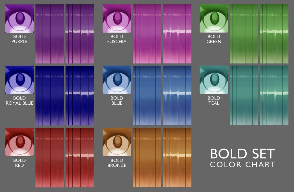 Vroid Hair colors with highlights and without and Eyes texture package