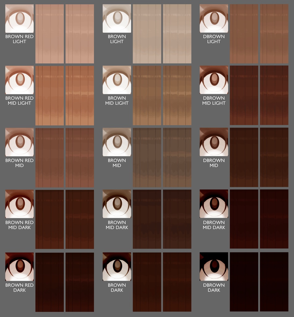 Vroid Hair colors with highlights and without and Eyes texture package