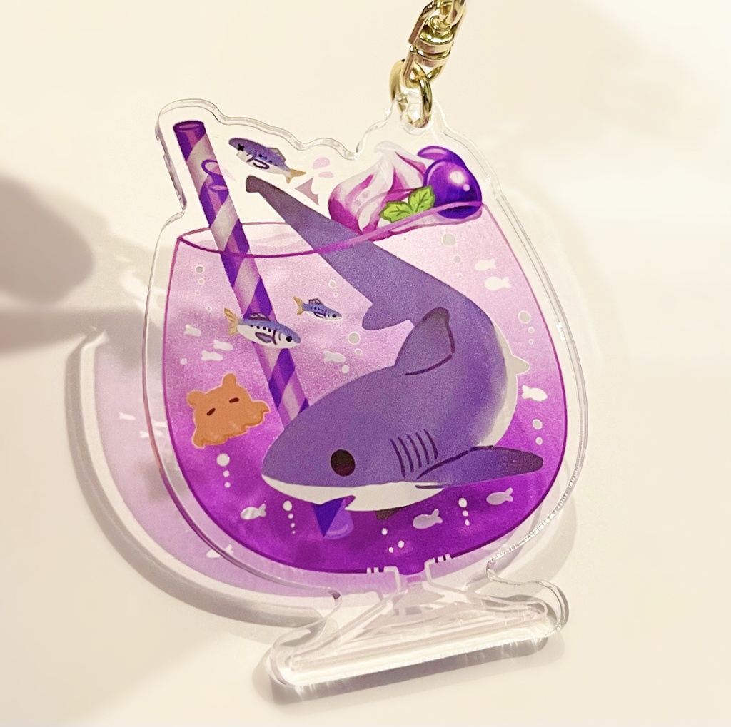 SharkDrinkアクリルキーホルダー グレープソーダ