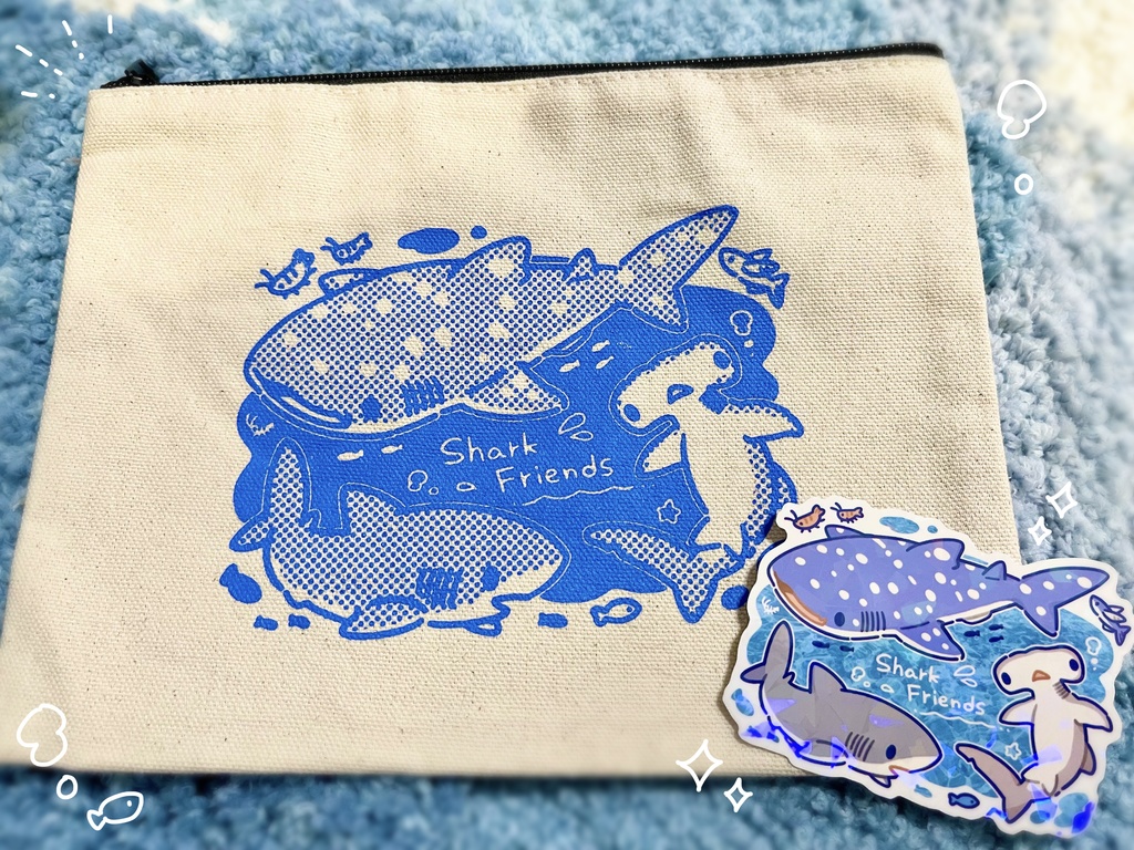SharkFriendsポーチ(ステッカー付き)