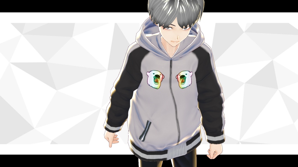【VRoid texture】スカジャン風しろくまパーカー【OYASUMI】