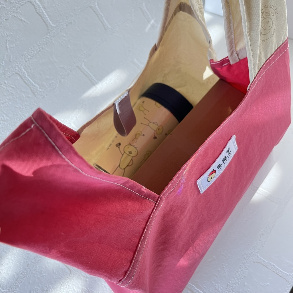 (ハンドメイド・2種)天然素材の折りたためるエコバック