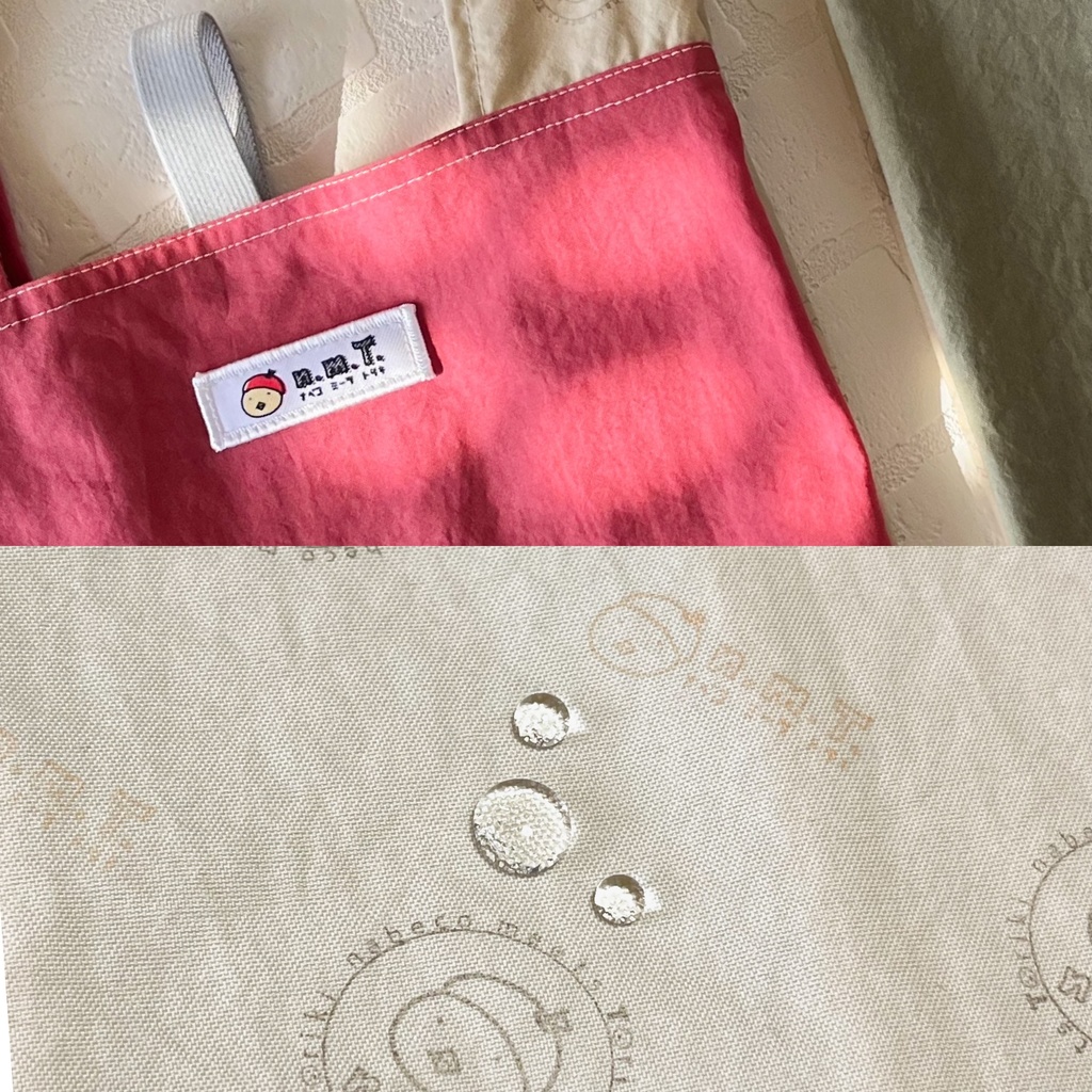 (ハンドメイド・2種)天然素材の折りたためるエコバック