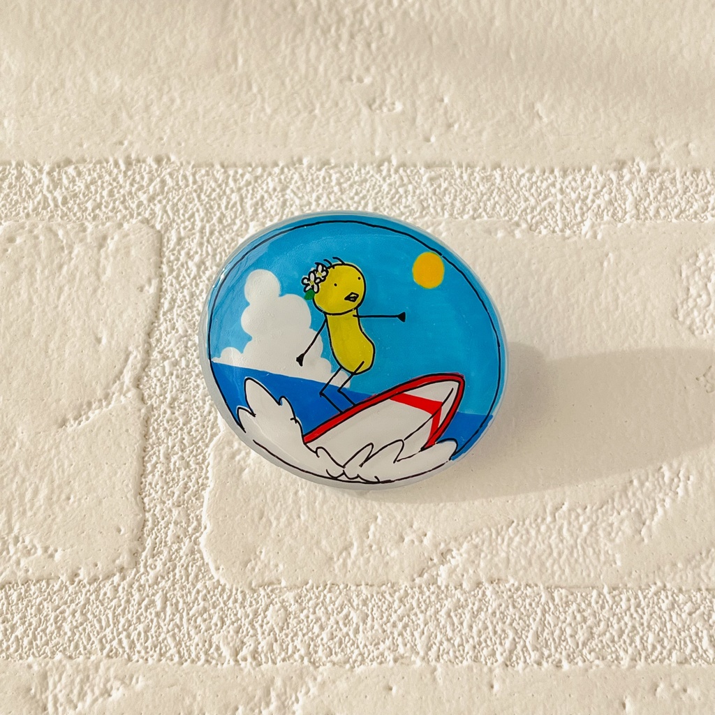 プラバンピンバッジ・空にも、海にも、丘にもとりき