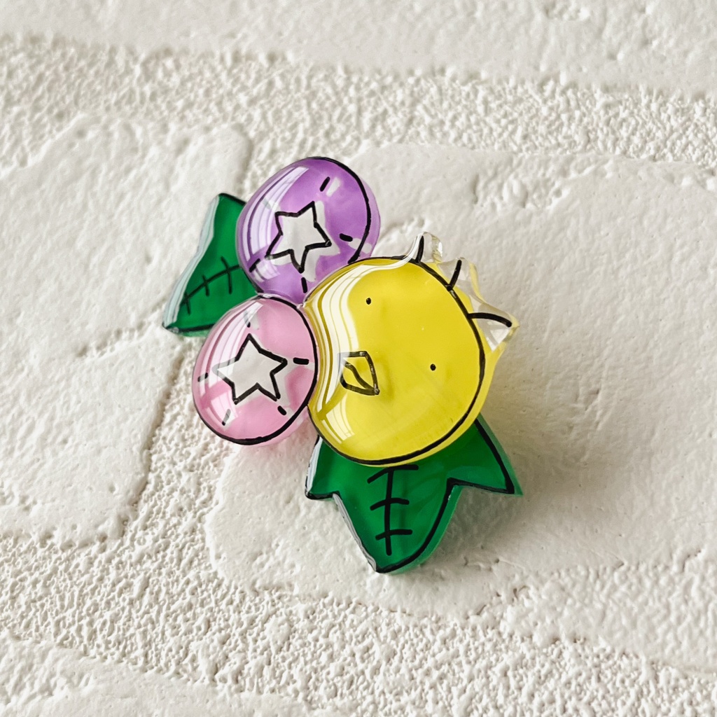 【8月の限定グッズ】朝フェイスとりきのプラバンブローチ