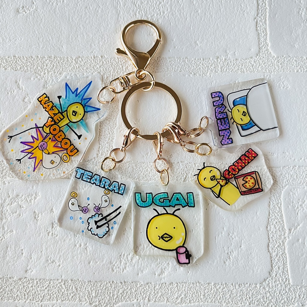 【11月!?の限定グッズ】とりきのカゼ予防サイクロン　プラバンキーホルダー&チャームセット