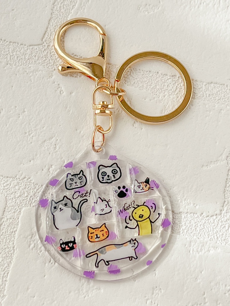 【2月!?の限定とりき】What!? Cat!! 222はキャットの日プラバンキーホルダー