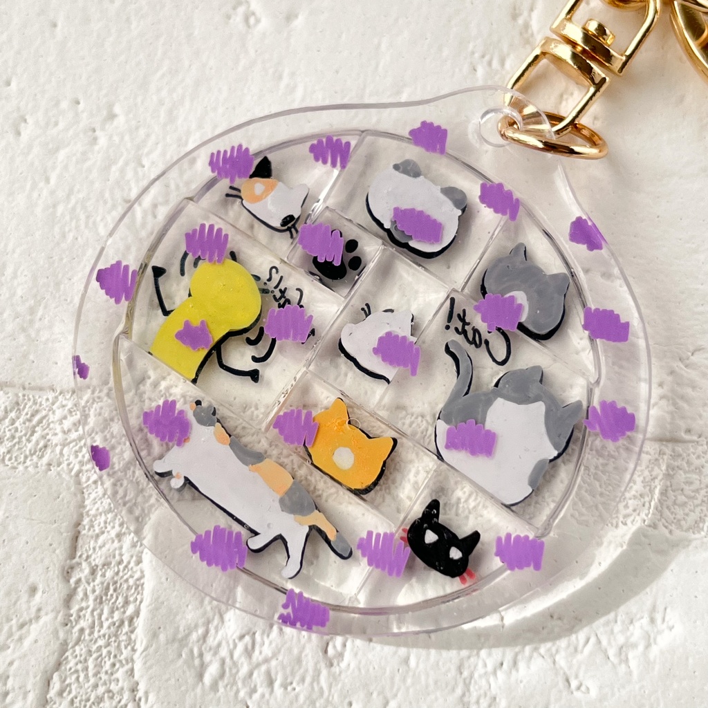 【2月!?の限定とりき】What!? Cat!! 222はキャットの日プラバンキーホルダー