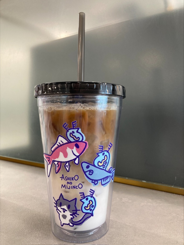ペットのミジンコ ストロー付きクリアタンブラー 500ml