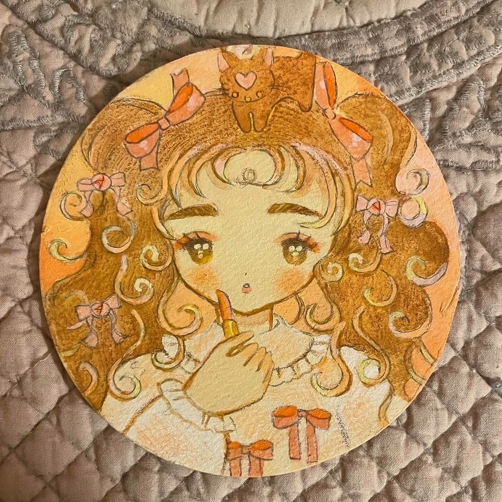 ミニ原画 コーラルピンク