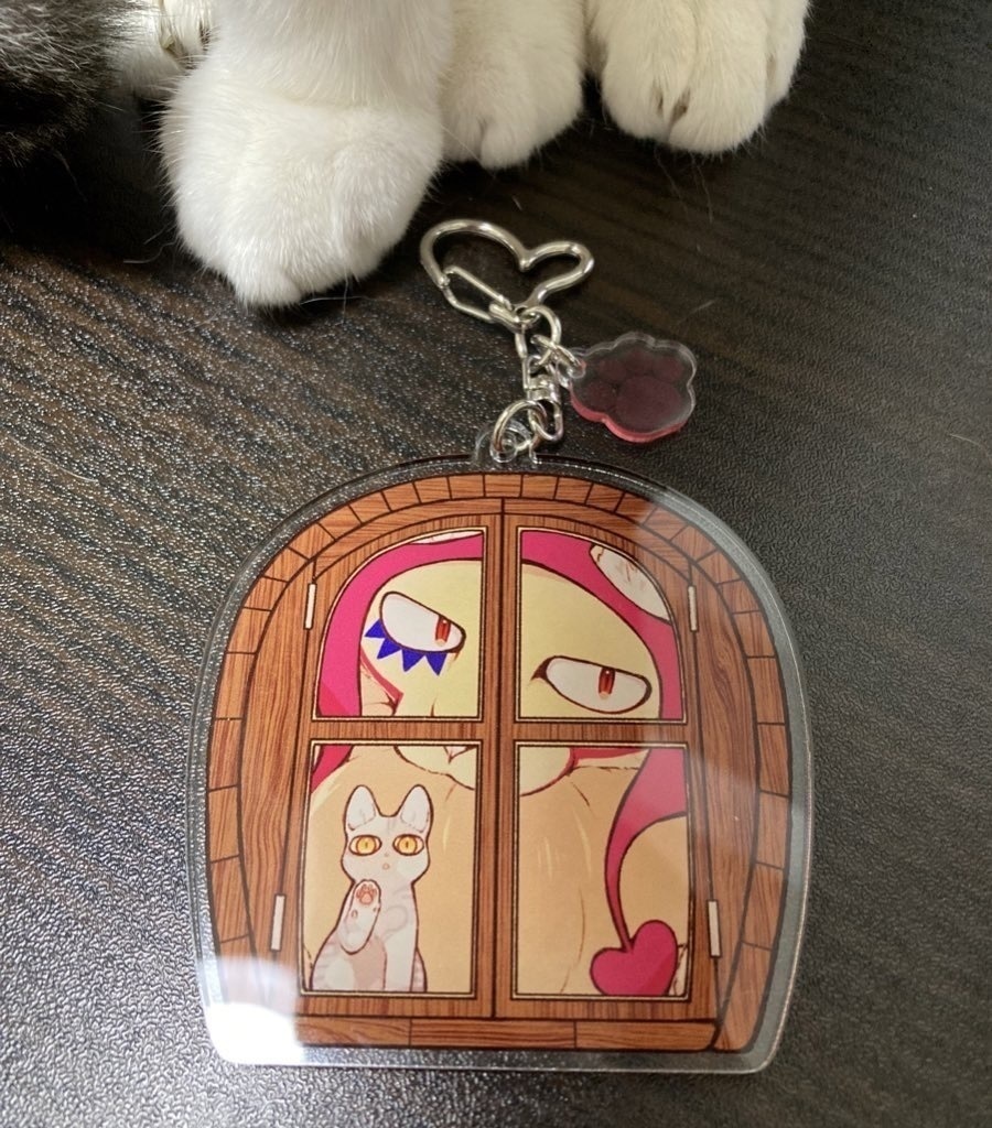 猫コラロ アクリルキーホルダー 窓