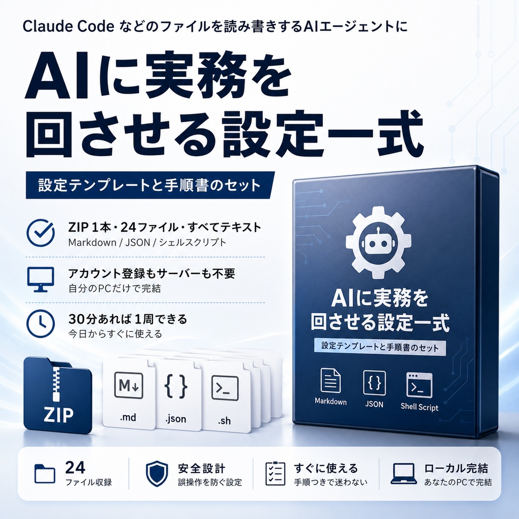 AIに実務を回させる設定一式 ― AIエージェント運用テンプレ24ファイル