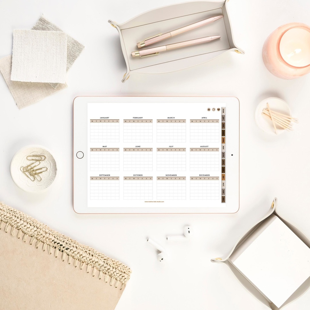 【日付無し/Pro/横型】 抹茶デジタルプランナー コレクションデザイン