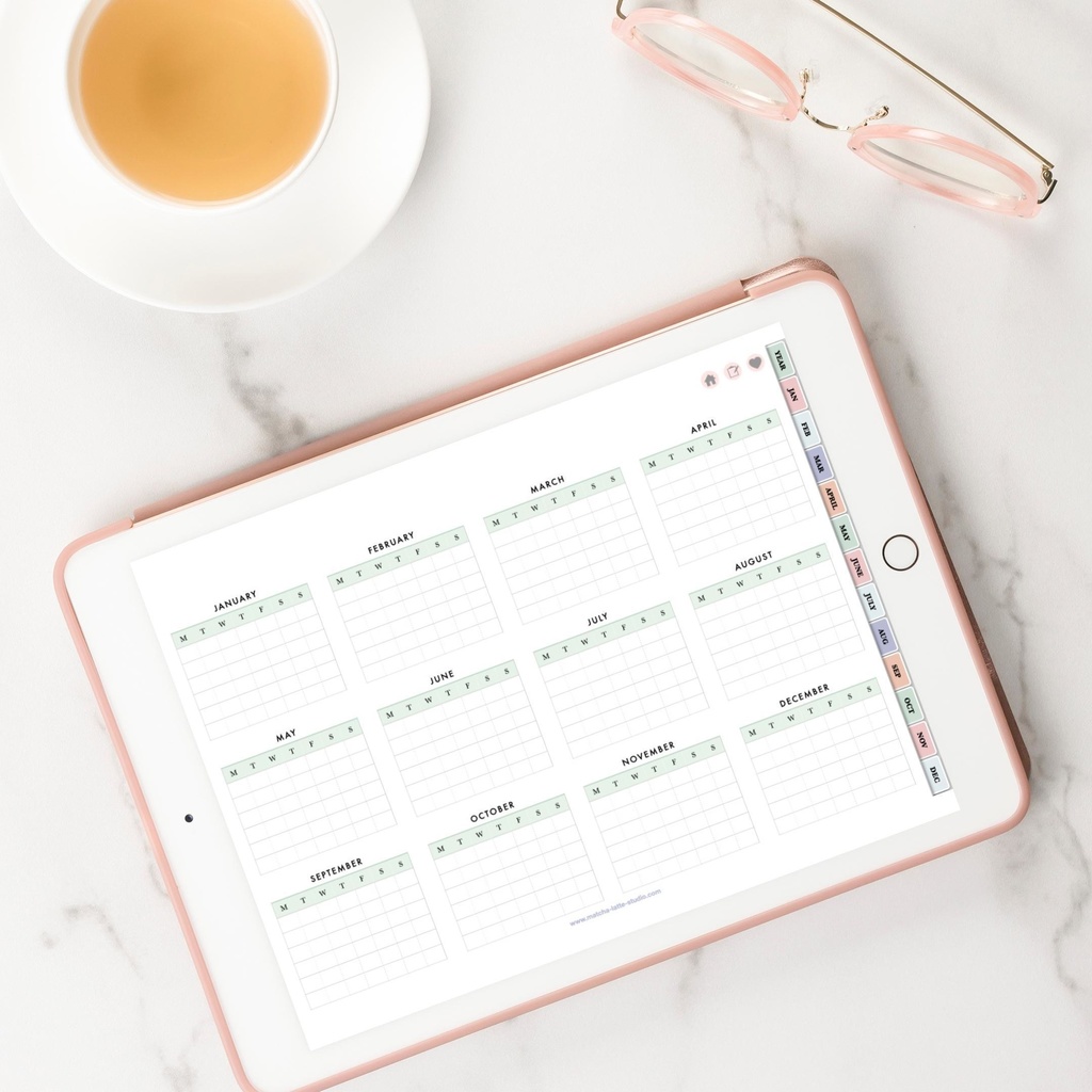 【日付無し/Pro/横型】 抹茶デジタルプランナー コレクションデザイン