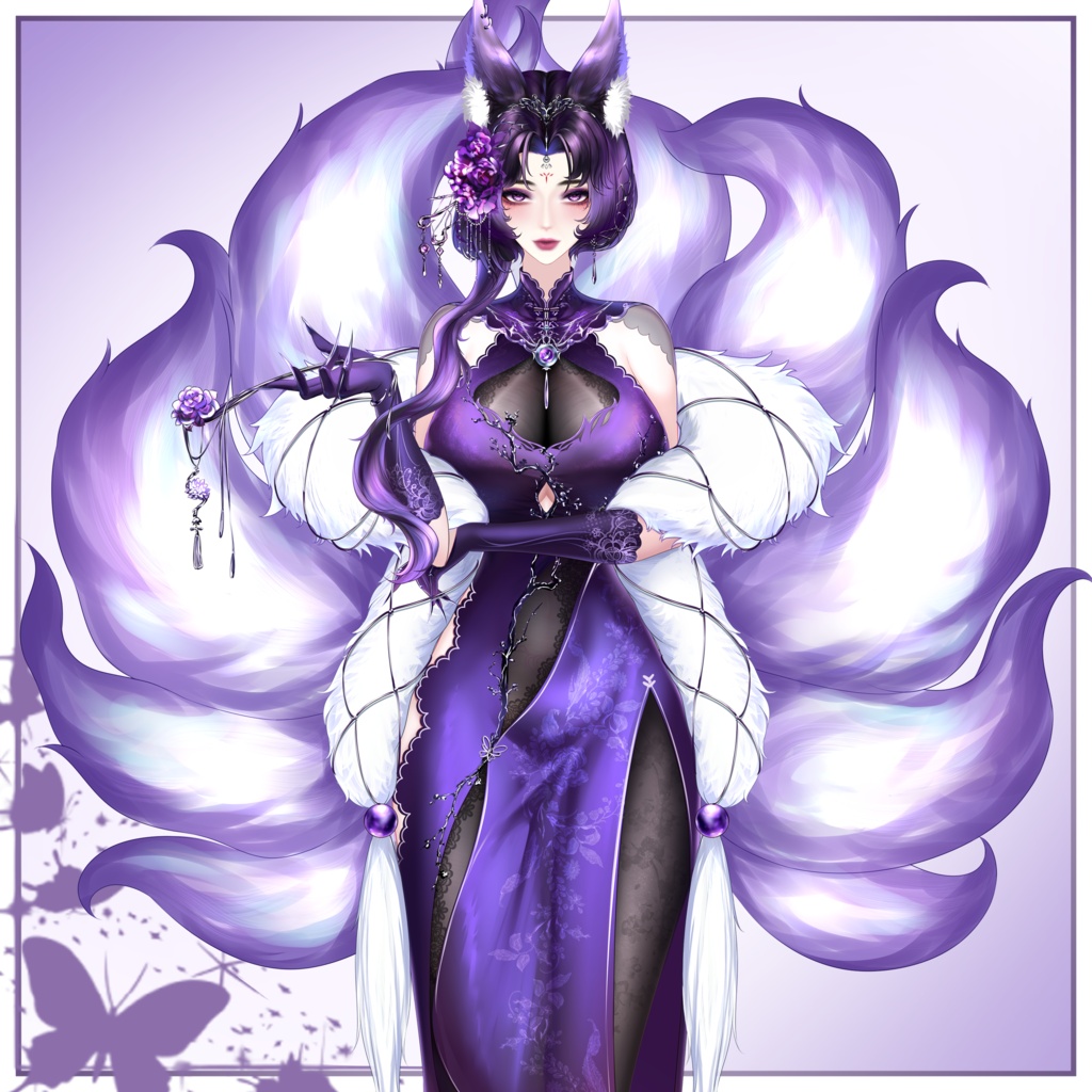 紫キツネ (purple fox)【Live2D 量販モデル】【VTS】【VTuber 向け】 トップクラスの精度/トップクラスの精度を実装 対応機能:VTS・VB リップシンク / 飛び頭 / 17 + ボタン