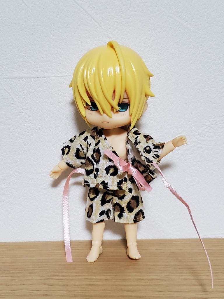 リボン甚平 豹柄/黄白