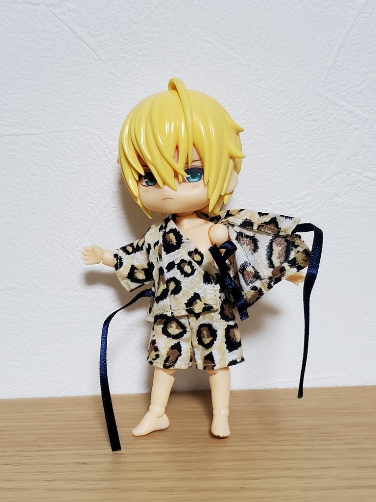 リボン甚平 豹柄/黄白