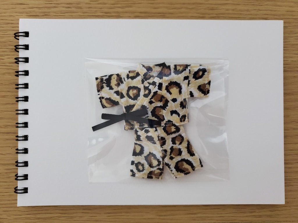 リボン甚平 豹柄/黄白