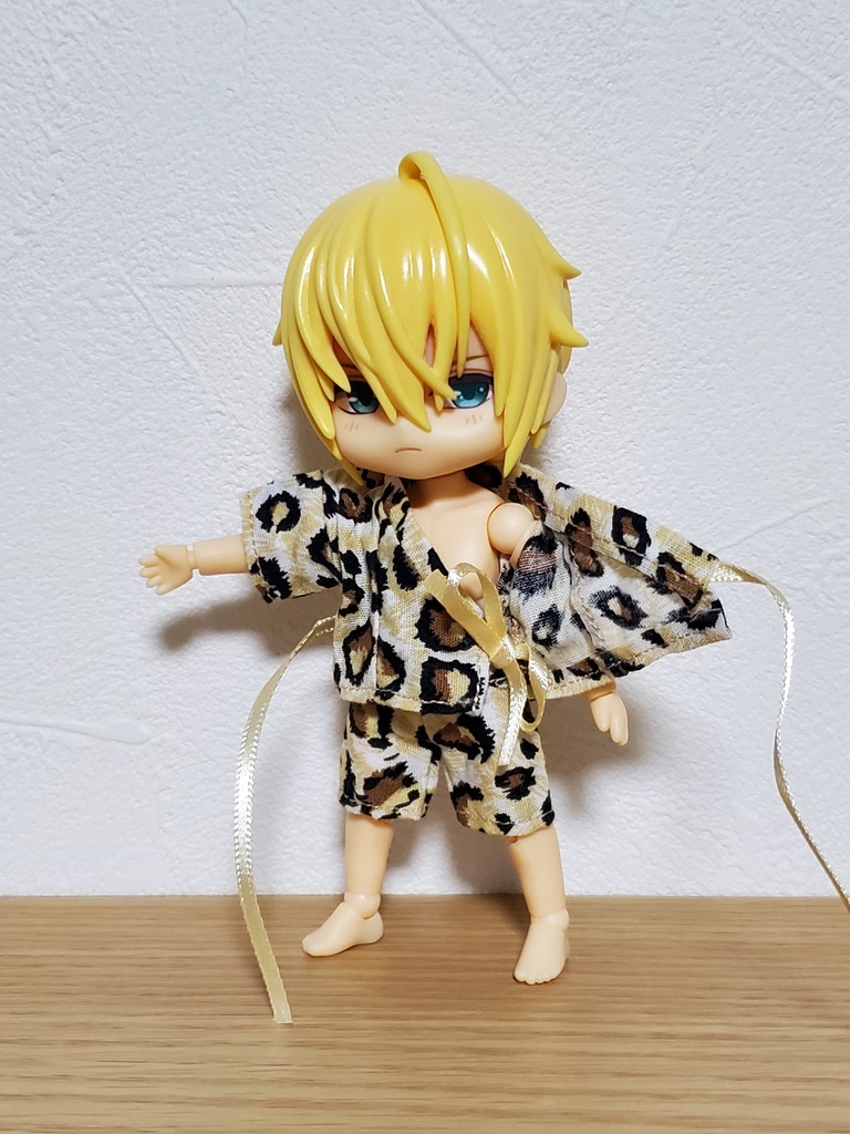 リボン甚平 豹柄/黄白