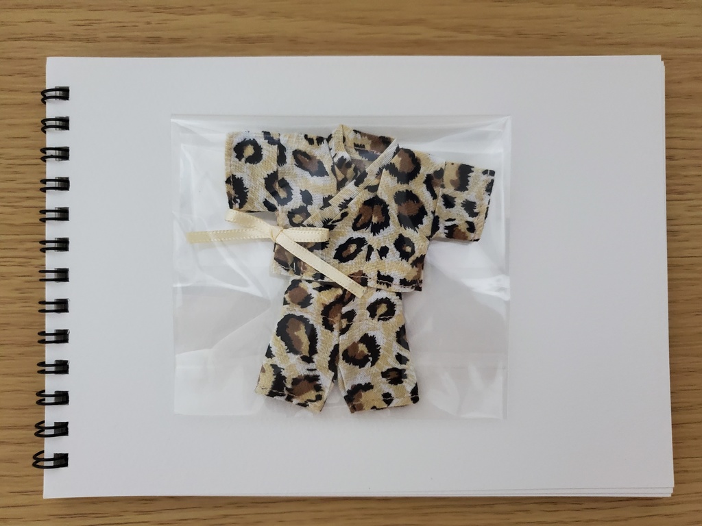 リボン甚平 豹柄/黄白