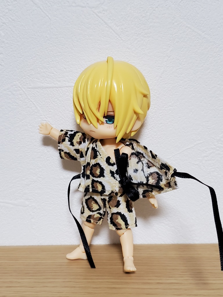 リボン甚平 豹柄/黄白