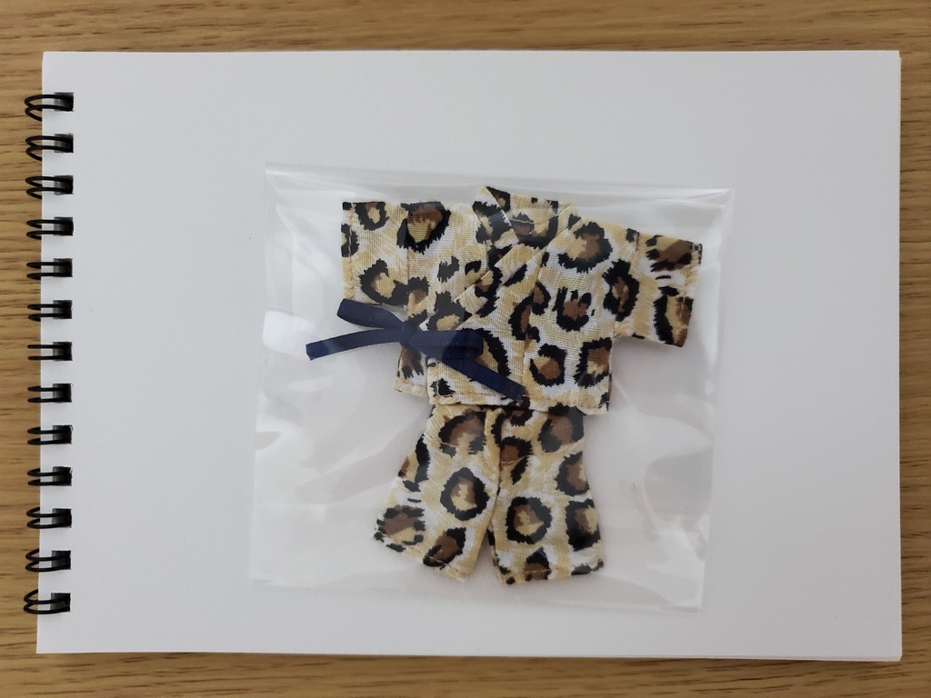 リボン甚平 豹柄/黄白