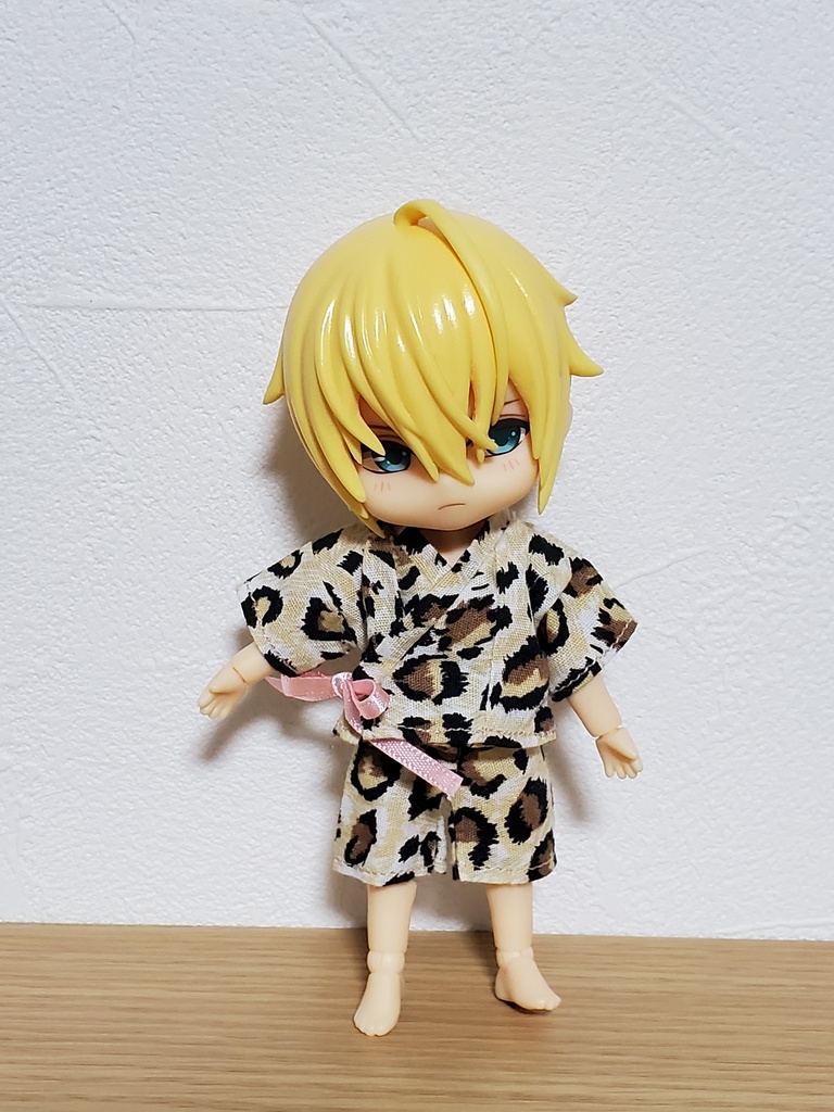 リボン甚平 豹柄/黄白