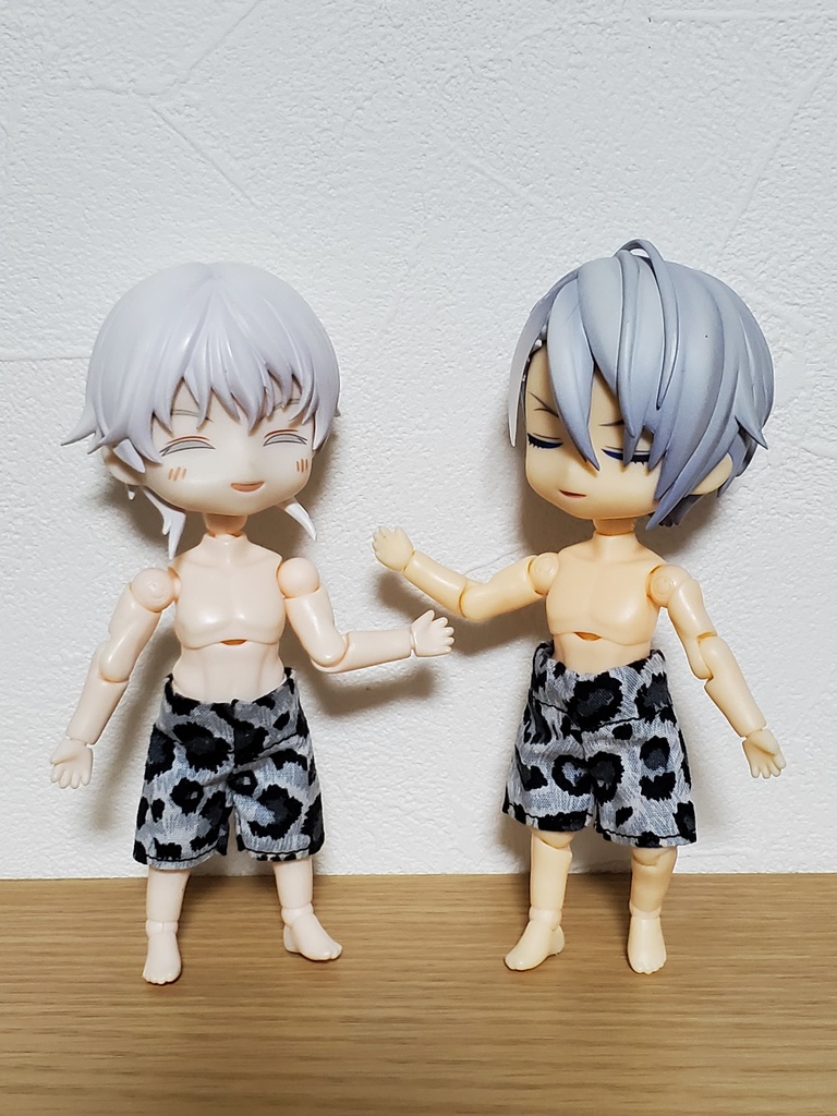 リボン甚平 豹柄/グレー