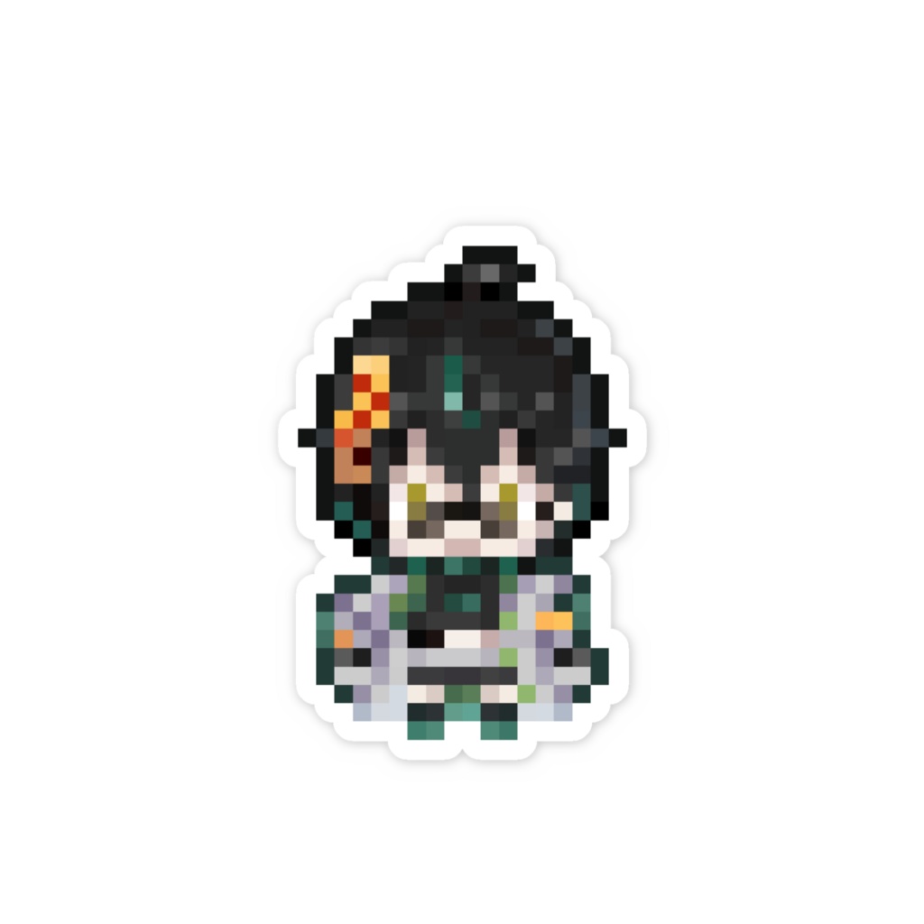 翠仙人爬十 ドットステッカー