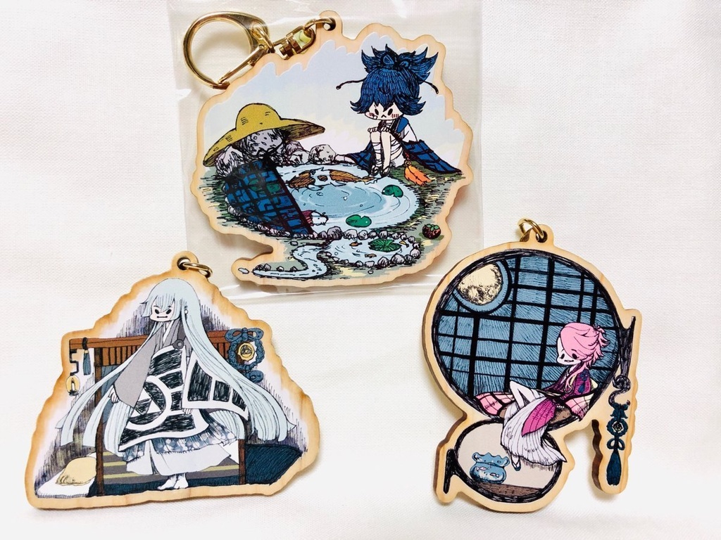 【刀剣乱舞】本丸と男士 名とかたち【ウッドキーホルダー】